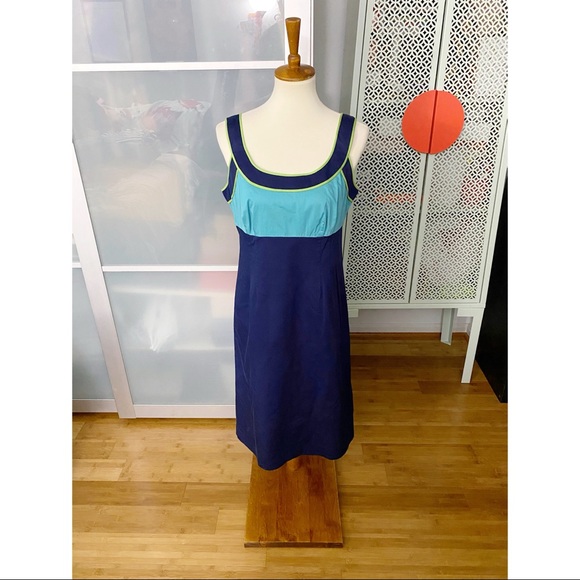 Boden Colorblock Summer Sheath Dress in Blue - Picture 1 of 8